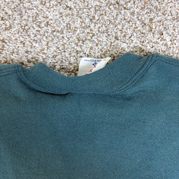 Vintage Jerzees Super Sweats NuBlend Crewneck Sweatshirt Green 2XL Made in USA - Picture 7 of 10